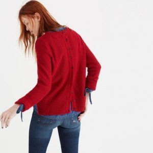 Madewell Christmas red button back sweater